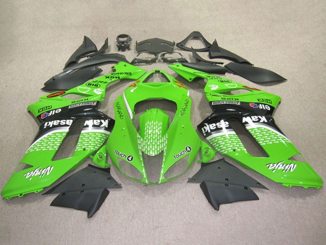 2007-2008 Kawasaki ZX6R Motorcycle Fairings - Green Touch4 4 Canada