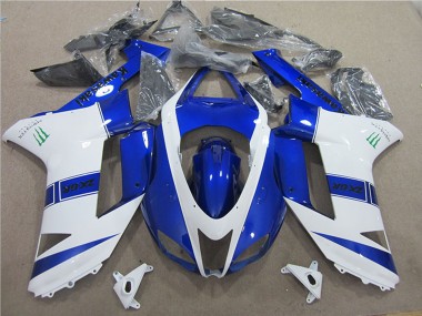 2007-2008 Kawasaki ZX6R Motorcycle Fairings - Blue White Monster Canada