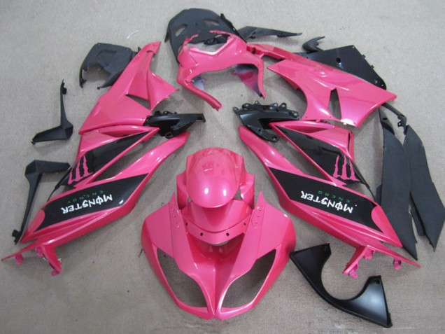 2009-2012 Kawasaki ZX6R Motorcycle Fairings - Pink Black Monster Canada