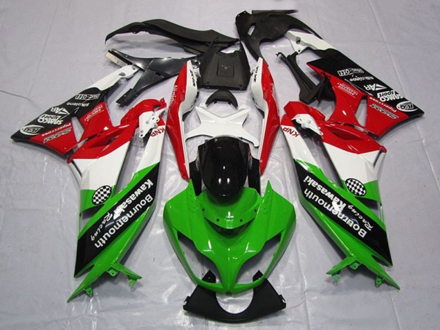 2009-2012 Kawasaki ZX6R Motorcycle Fairings - White Red Green Glossy Black Canada