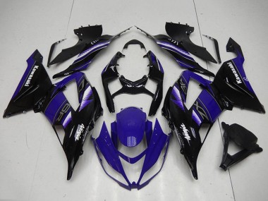 2013-2018 Kawasaki ZX6R Motorcycle Fairing Kits - Blue Glossy Black Canada