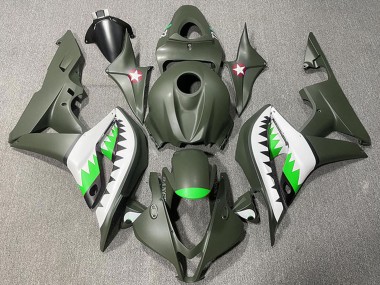 2007-2008 Honda CBR600RR Motorcycle Fairings - Army Green White Green Shark Canada