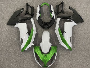 2009-2011 Kawasaki Ninja 650R Motorcycle Fairings - White Green Matte Black Canada