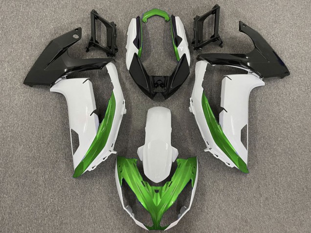 2009-2011 Kawasaki Ninja 650R Motorcycle Fairings - White Green Matte Black Canada