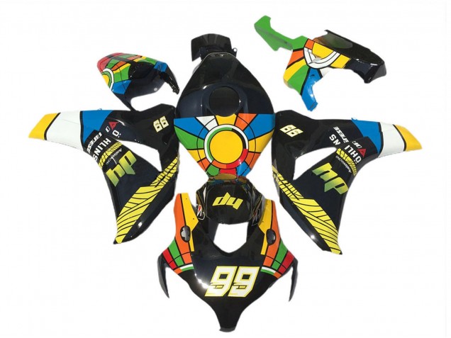 2008-2011 Honda CBR1000RR Motorcycle Fairings - Blue Yellow Green Red Black Color Wheel 99 Canada