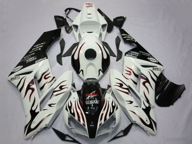 2004-2005 Honda CBR1000RR Motorcycle Fairings - White Glossy Black Red Flame Canada