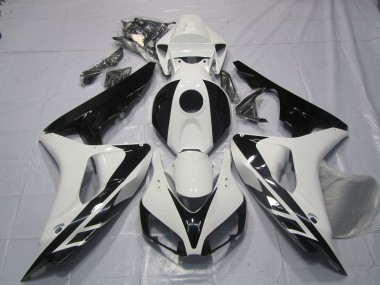 2006-2007 Honda CBR1000RR Motorcycle Fairings - White Glossy Black OEM Style No Decals Canada