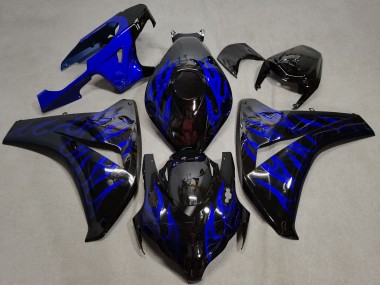 2008-2011 Honda CBR1000RR Motorcycle Fairings - Glossy Black Blue Flame Canada