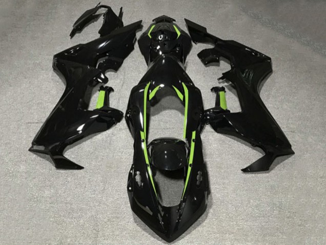 2017-2023 Honda CBR1000RR Motorcycle Fairings - Glossy Black Lime Green Lining Canada