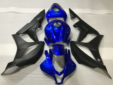 2007-2008 Honda CBR600RR Motorcycle Fairing Kits - Blue Matte Black Canada