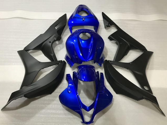 2007-2008 Honda CBR600RR Motorcycle Fairing Kits - Blue Matte Black Canada