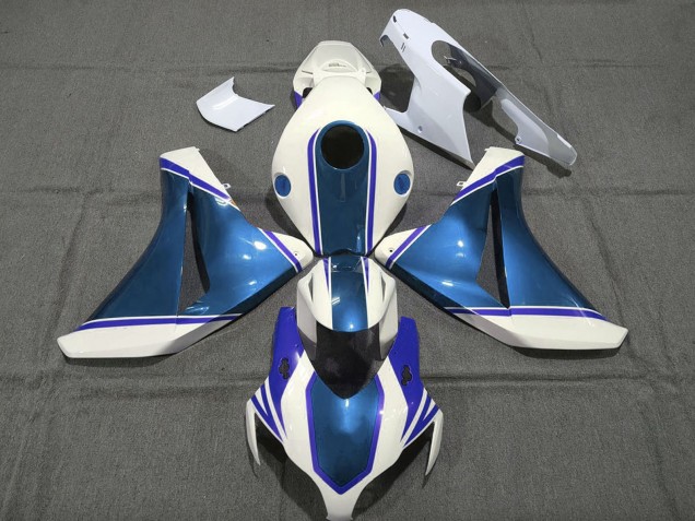 2008-2011 Honda CBR1000RR Motorcycle Fairings - White Glossy Pearl Blue Canada