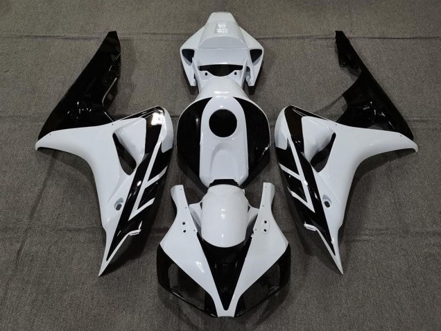 2006-2007 Honda CBR1000RR Motorcycle Fairing - White Glossy Black Canada