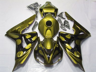 2006-2007 Honda CBR1000RR Motorcycle Fairings - Glossy Yellow Glossy Black Flame Canada