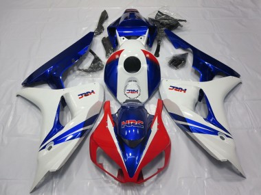 2006-2007 Honda CBR1000RR Motorcycle Fairing - White Red Blue HRC OEM Style Canada