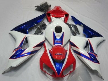 2006-2007 Honda CBR1000RR Motorcycle Fairings - White Red Blue HRC OEM Style Canada