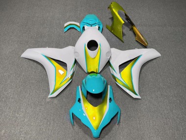 2008-2011 Honda CBR1000RR Motorcycle Fairings - White Light Blue Gold Canada