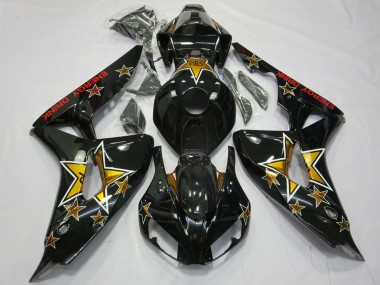 2006-2007 Honda CBR1000RR Motorcycle Fairings - Glossy Black Star Energy Drink Canada