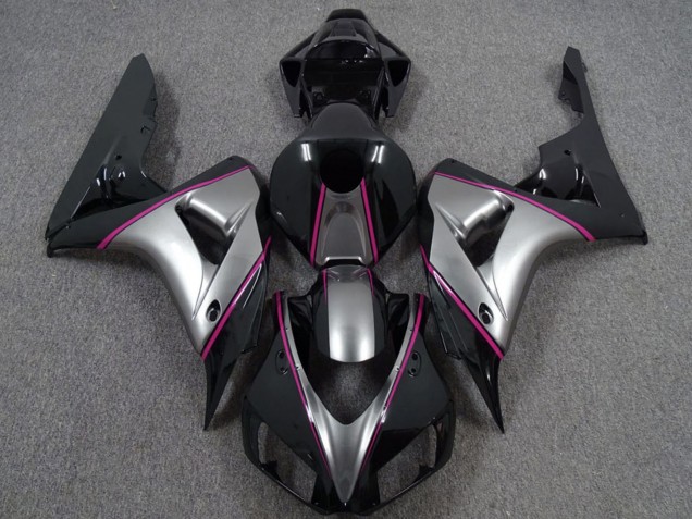 2006-2007 Honda CBR1000RR Motorcycle Fairings - Silver Pink Glossy Black Pinstripe Canada