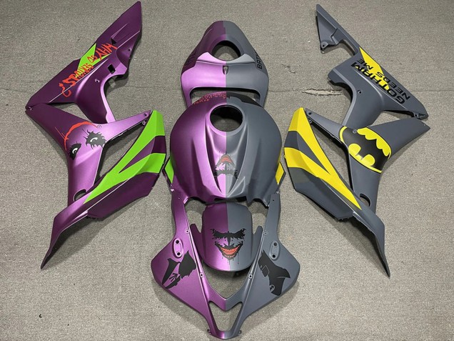 2007-2008 Honda CBR600RR Motorcycle Fairings - Grey Purple Bat Man vs Joker Matte Canada