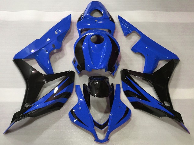 2007-2008 Honda CBR600RR Motorcycle Fairings - Blue Glossy Black OEM Style Canada