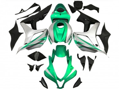 2007-2008 Honda CBR600RR Motorcycle Fairings - Silver Green Glossy Black OEM Style Canada