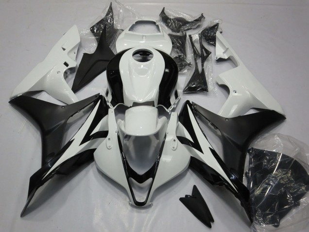 2007-2008 Honda CBR600RR Motorcycle Fairing Kits - White Matte Black Canada