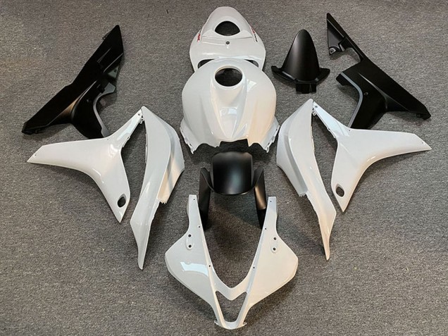 2007-2008 Honda CBR600RR Motorcycle Fairing - White Matte Black Canada