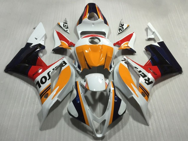 2007-2008 Honda CBR600RR Motorcycle Fairings - Orange White Red Glossy Black Repsol Style Canada