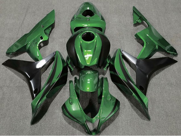 2007-2008 Honda CBR600RR Motorcycle Fairings - Green Glossy Black OEM Style Canada