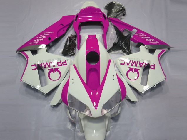 2003-2004 Honda CBR600RR Motorcycle Fairings - White Pink Pramac Canada