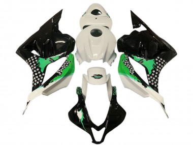 2009-2012 Honda CBR600RR Motorcycle Fairings - White Green Glossy Black Splatter Canada