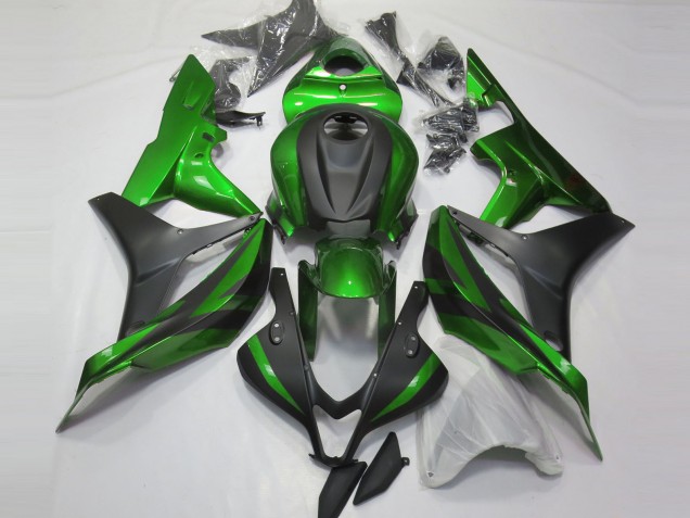 2007-2008 Honda CBR600RR Motorcycle Fairings - Green Matte Black Canada
