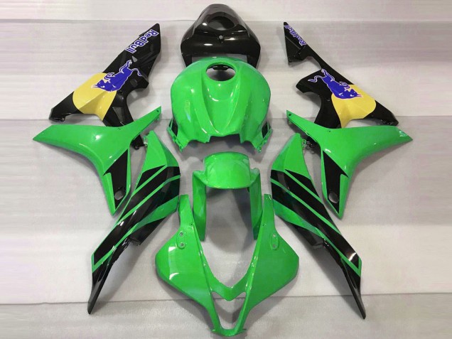 2007-2008 Honda CBR600RR Motorcycle Fairings - Green Yellow Glossy Black Blue Bull Canada