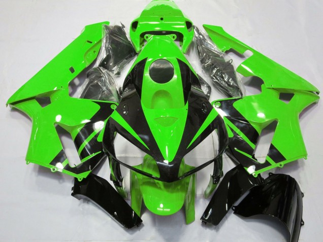 2005-2006 Honda CBR600RR Motorcycle Fairings - Green Glossy Black Design Canada
