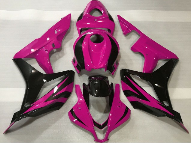 2007-2008 Honda CBR600RR Motorcycle Fairing - Pink Glossy Black OEM Style Canada