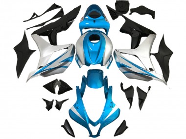 2007-2008 Honda CBR600RR Motorcycle Fairings - Silver Light Blue Glossy Black OEM Style Canada