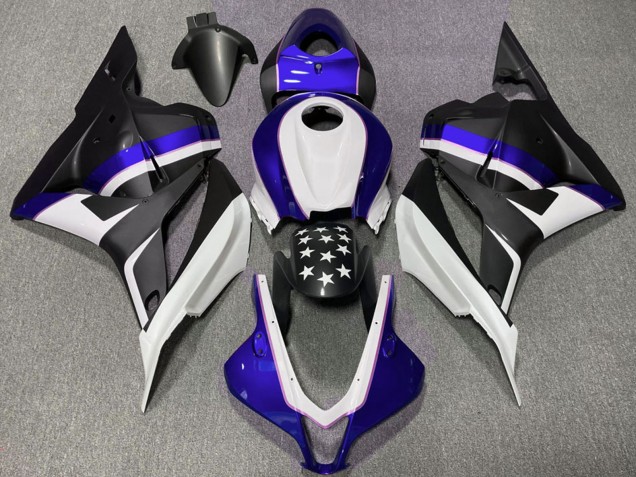 2009-2012 Honda CBR600RR Motorcycle Fairings - Dark Blue Matte Black Star Canada