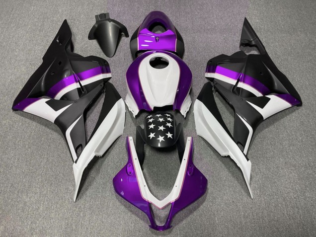 2009-2012 Honda CBR600RR Motorcycle Fairings - White Purple Matte Black Star Canada