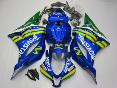 2009-2012 Honda CBR600RR Motorcycle Fairings - Blue Green MoviStar Canada