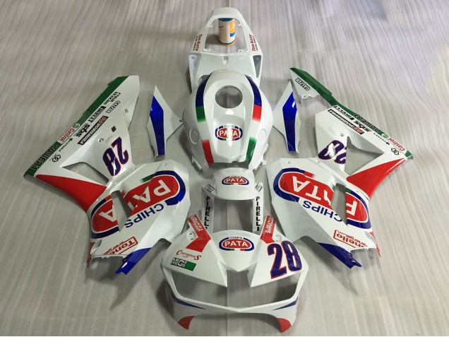 2013-2023 Honda CBR600RR Motorcycle Fairings - White Red Blue Pata 28 Canada