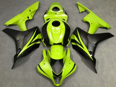 2007-2008 Honda CBR600RR Motorcycle Fairings - Neon Yellow Matte Black OEM Style Canada