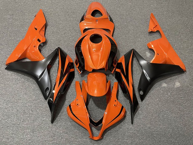 2007-2008 Honda CBR600RR Motorcycle Fairings - Orange Matte Black OEM Style Canada