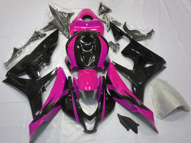 2007-2008 Honda CBR600RR Motorcycle Fairings - Pink Glossy Black OEM Style Canada