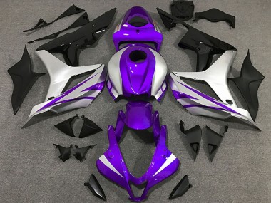 2007-2008 Honda CBR600RR Motorcycle Fairings - Silver Purple Glossy Black OEM Style Canada