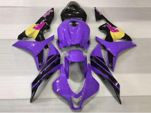 2007-2008 Honda CBR600RR Motorcycle Fairings - Purple Yellow Glossy Black Pink Bull Canada