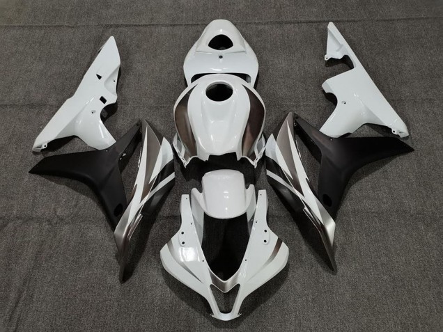 2007-2008 Honda CBR600RR Motorcycle Fairings - White Matte Black Canada