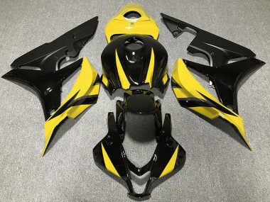 2007-2008 Honda CBR600RR Motorcycle Fairings - Yellow Glossy Black Matte Black Canada