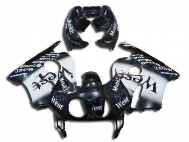 1990-1998 Honda CBR250RR Motorcycle Fairings - Glossy Black White West Canada