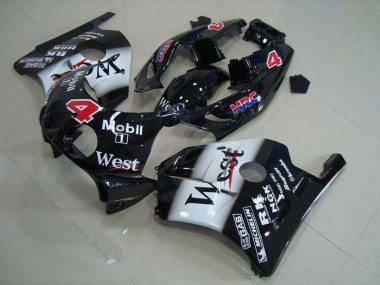 1990-1998 Honda CBR250RR Motorcycle Fairings - Glossy Black White West Mobil Canada
